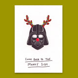 Deli Cards Postkarte "Come over to the merry side" | Lustige Karte zu Weihnachten