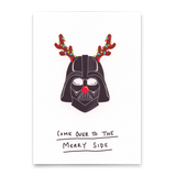 Deli Cards Postkarte "Come over to the merry side" | Lustige Karte zu Weihnachten