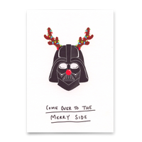 Deli Cards Postkarte "Come over to the merry side" | Lustige Karte zu Weihnachten