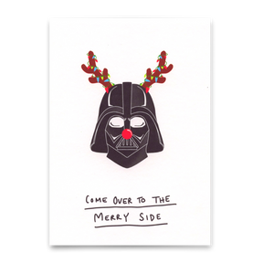 Deli Cards Postkarte "Come over to the merry side" | Lustige Karte zu Weihnachten