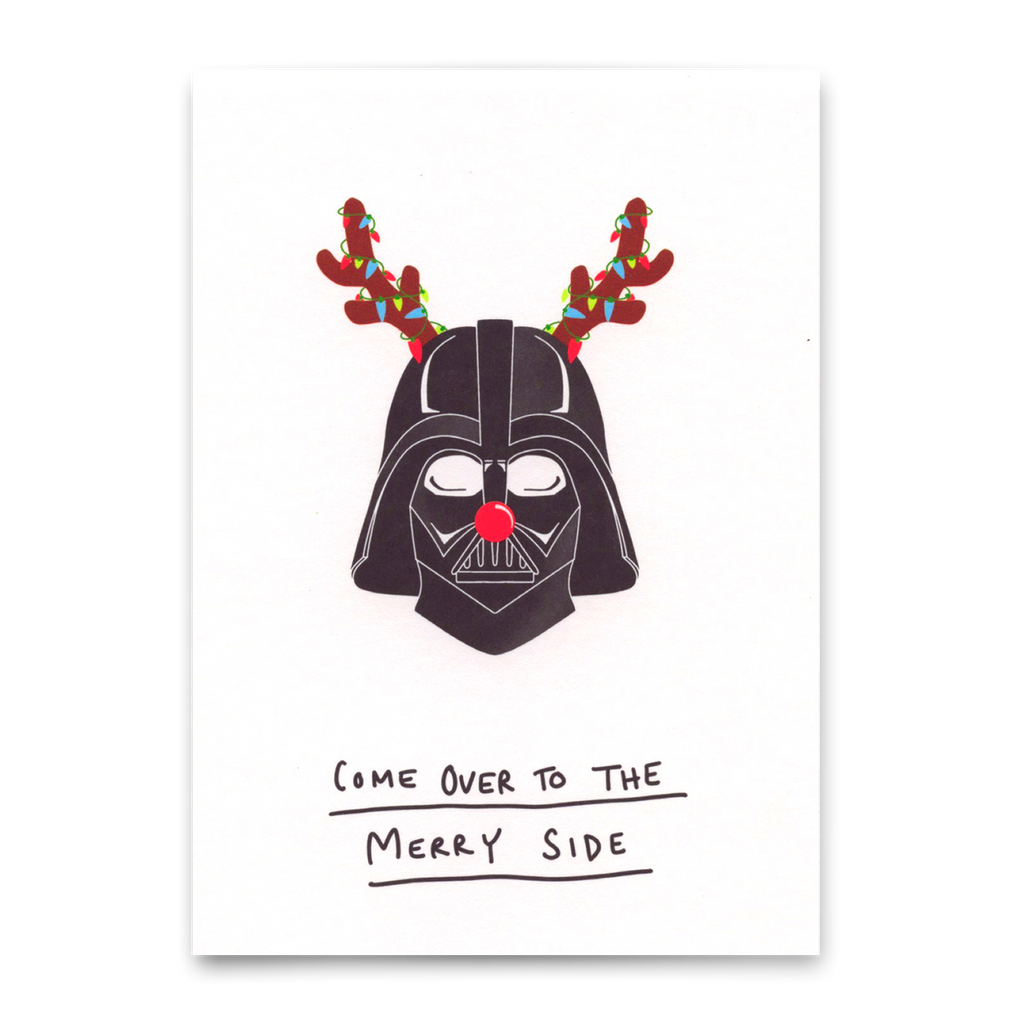 Deli Cards Postkarte "Come over to the merry side" | Lustige Karte zu Weihnachten