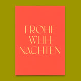 Deli Cards Postkarte "Frohe Weihnachten Rot" | Schöne Karte zu Weihnachten