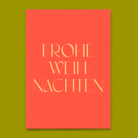 Deli Cards Postkarte "Frohe Weihnachten Rot" | Schöne Karte zu Weihnachten