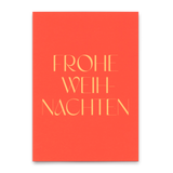 Deli Cards Postkarte "Frohe Weihnachten Rot" | Schöne Karte zu Weihnachten
