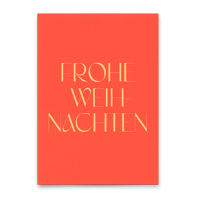 Deli Cards Postkarte "Frohe Weihnachten Rot" | Schöne Karte zu Weihnachten