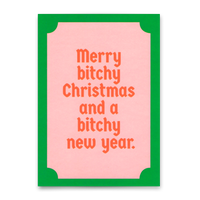 Deli Cards Postkarte "Merry bitchy Xmas" | Lustige Karte zu Weihnachten