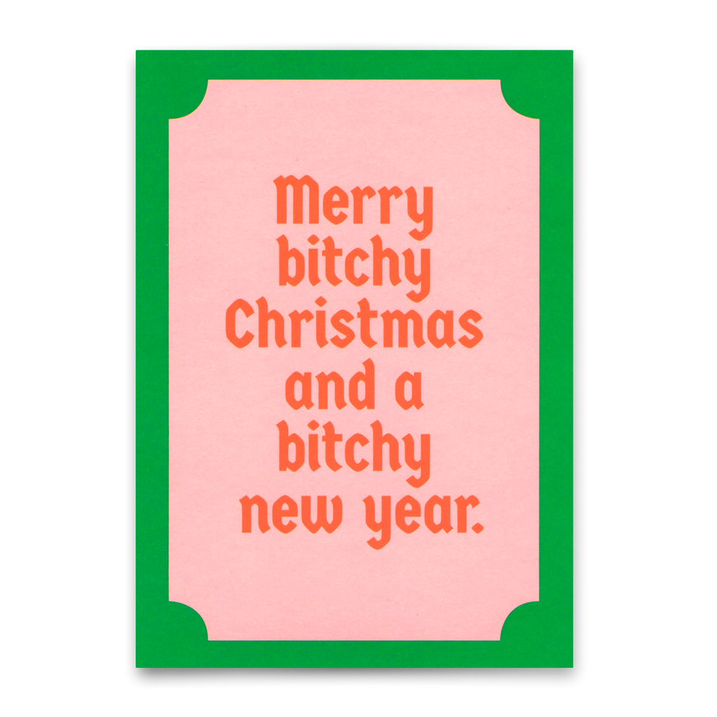 Deli Cards Postkarte "Merry bitchy Xmas" | Lustige Karte zu Weihnachten