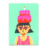 Deli Cards Postkarte "Birthday cake hat" | Lustige Karte zum Geburtstag