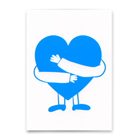 Deli Cards Postkarte "Blue hugged heart" | Schöne Karte für jeden Anlass