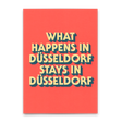 Deli Cards Postkarte "What happens in Düsseldorf" | Besondere Karte mit Spruch