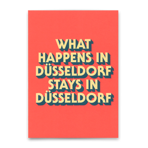 Deli Cards Postkarte "What happens in Düsseldorf" | Besondere Karte mit Spruch