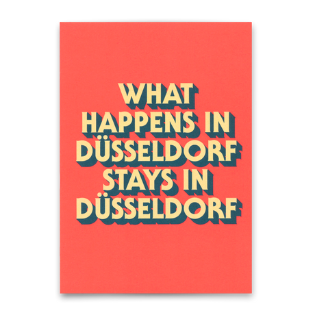 Deli Cards Postkarte "What happens in Düsseldorf" | Besondere Karte mit Spruch