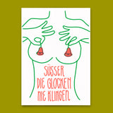 Deli Cards Postkarte "Süßer die..." | Lustige Karte mit Spruch zu Weihnachten