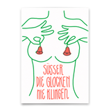 Deli Cards Postkarte "Süßer die..." | Lustige Karte mit Spruch zu Weihnachten