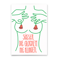Deli Cards Postkarte "Süßer die..." | Lustige Karte mit Spruch zu Weihnachten