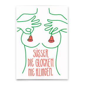 Deli Cards Postkarte "Süßer die..." | Lustige Karte mit Spruch zu Weihnachten