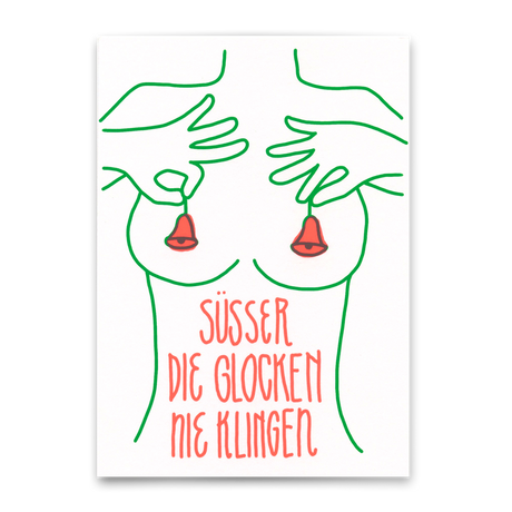 Deli Cards Postkarte "Süßer die..." | Lustige Karte mit Spruch zu Weihnachten