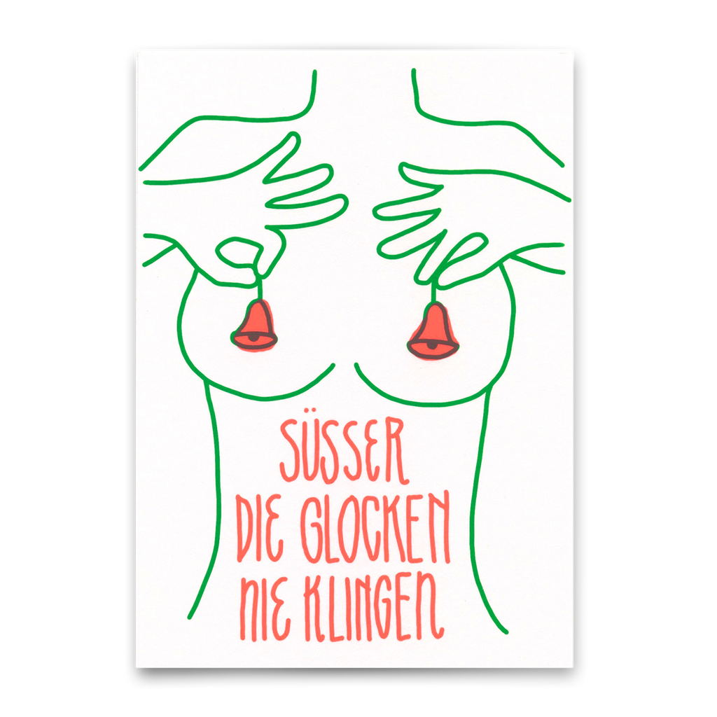 Deli Cards Postkarte "Süßer die..." | Lustige Karte mit Spruch zu Weihnachten