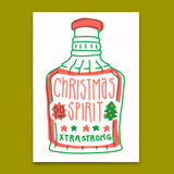 Deli Cards Postkarte "Xtra strong Xmas spirit" | Lustige Karte zu Weihnachten