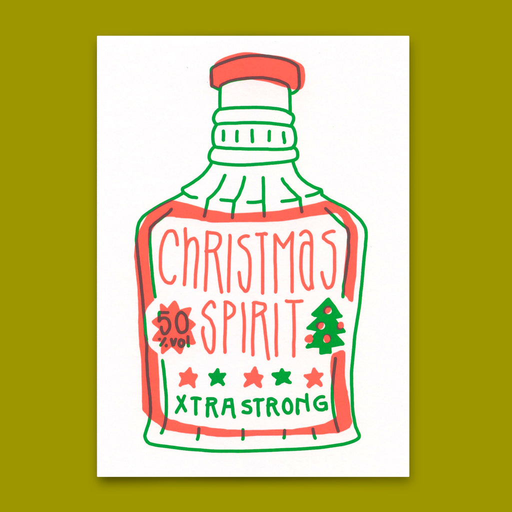 Deli Cards Postkarte "Xtra strong Xmas spirit" | Lustige Karte zu Weihnachten