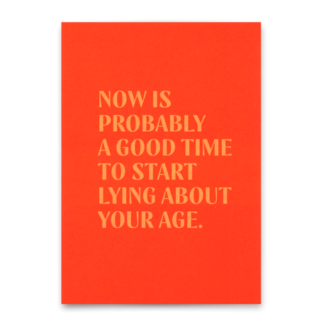 Deli Cards Postkarte "Lying about age" | Lustige Karte mit Spruch zum Geburtstag