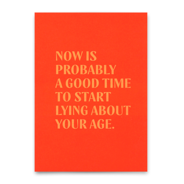 Deli Cards Postkarte "Lying about age" | Lustige Karte mit Spruch zum Geburtstag