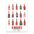 Deli Cards Postkarte "Cheers to you (Bottles)" | Coole Karte für jeden Anlass