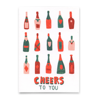 Deli Cards Postkarte "Cheers to you (Bottles)" | Coole Karte für jeden Anlass