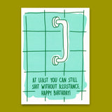 Deli Cards Postkarte "Shit assistance" | Lustige Karte mit Spruch zum Geburtstag