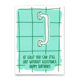 Deli Cards Postkarte "Shit assistance" | Lustige Karte mit Spruch zum Geburtstag