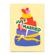 Deli Cards Postkarte "Just married cake" | Schöne Karte zur Hochzeit