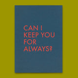 Deli Cards Postkarte "Keep you" | Coole Karte mit Spruch für Verliebte