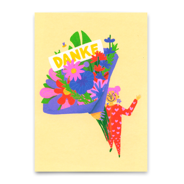 Deli Cards Postkarte "Danke Bouqet" | Schöne Karte zum Dankesagen