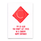 Deli Cards Postkarte "Condom" | Lustige Karte mit Spruch zum Geburtstag