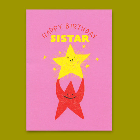 Deli Cards Postkarte "Happy Birthday, sistar" | Schöne Karte zum Geburtstag