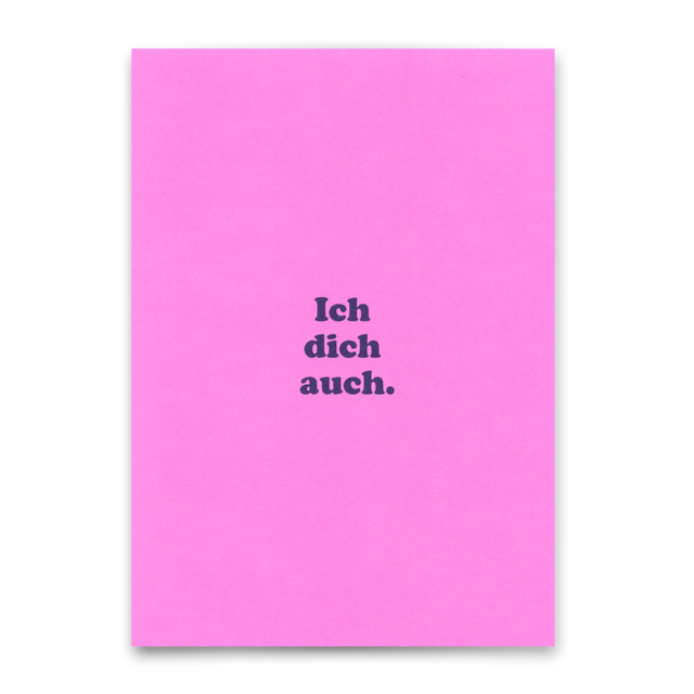 Deli Cards Postkarte "Ich dich auch" | Schöne Karte für Verliebte