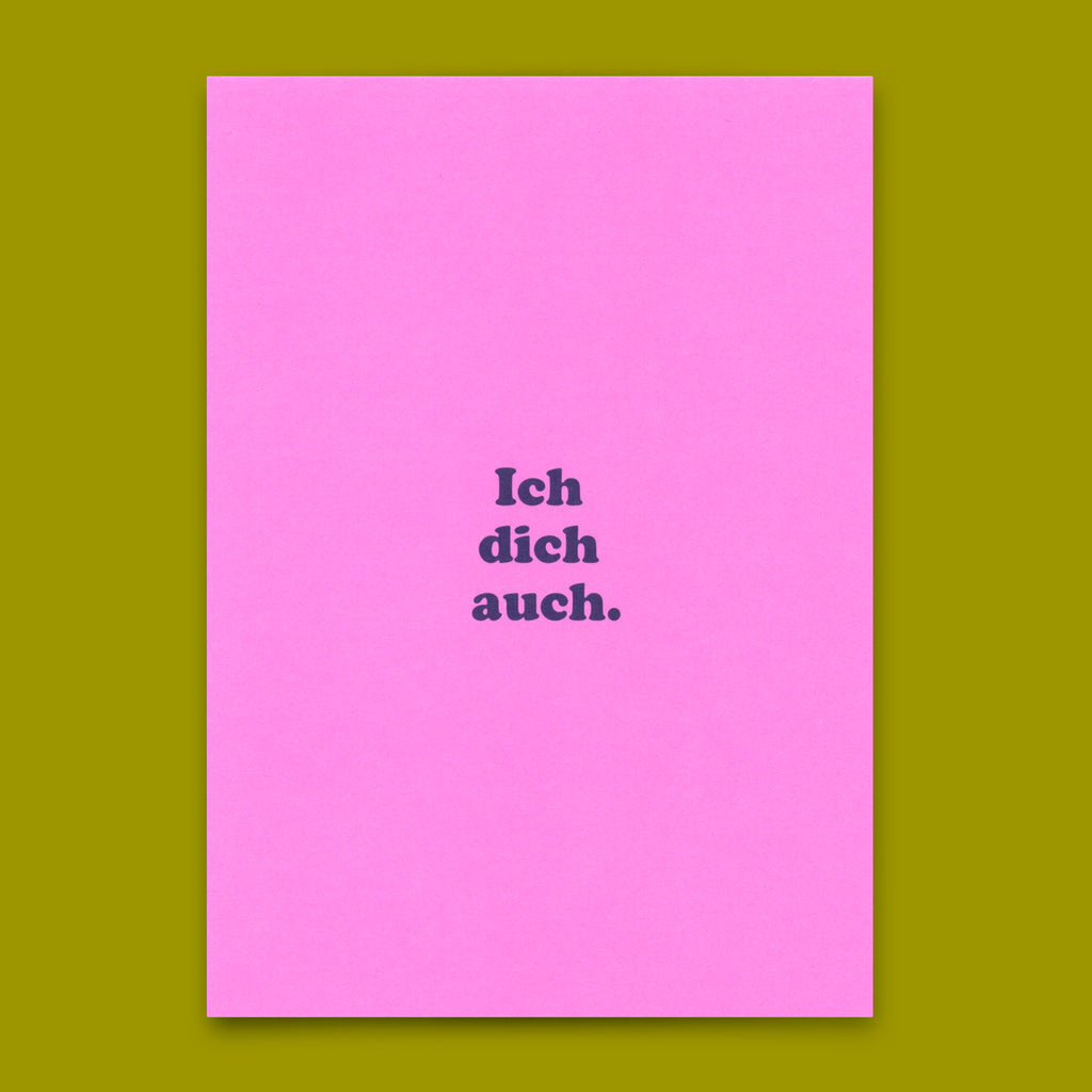 Deli Cards Postkarte "Ich dich auch" | Schöne Karte für Verliebte