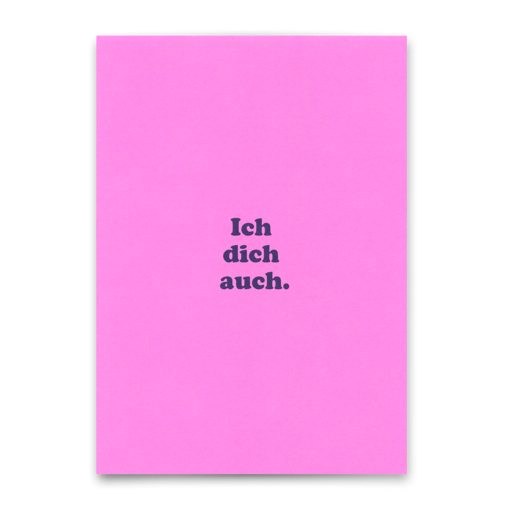 Deli Cards Postkarte "Ich dich auch" | Schöne Karte für Verliebte