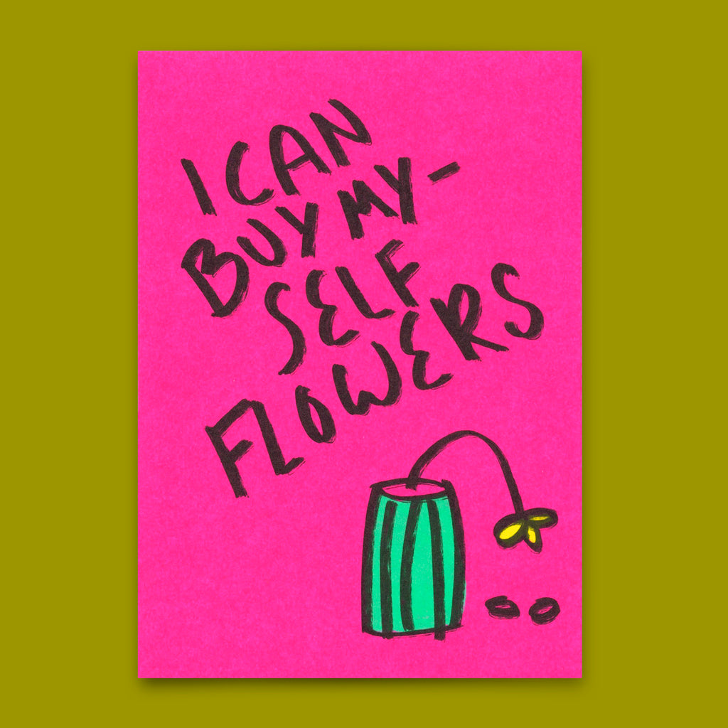 Deli Cards Postkarte "I can buy myself flowers" | Coole Karte für jeden Anlass