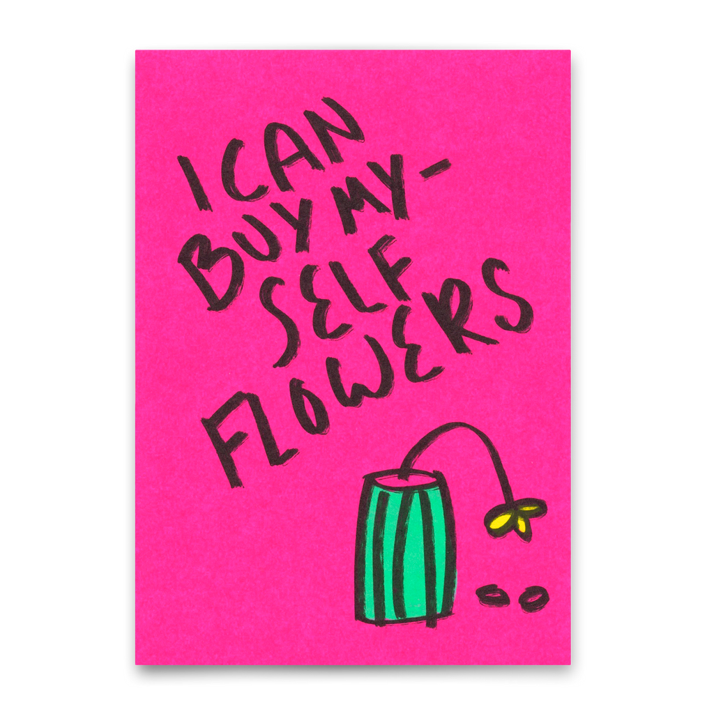 Deli Cards Postkarte "I can buy myself flowers" | Coole Karte für jeden Anlass