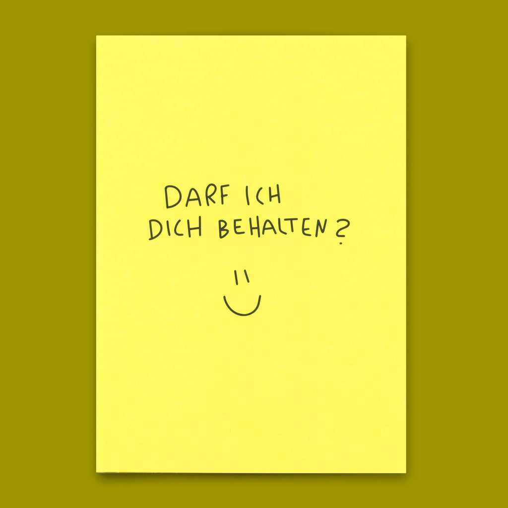 Deli Cards Postkarte "Darf ich dich behalten?" | Besondere Karte für Verliebte