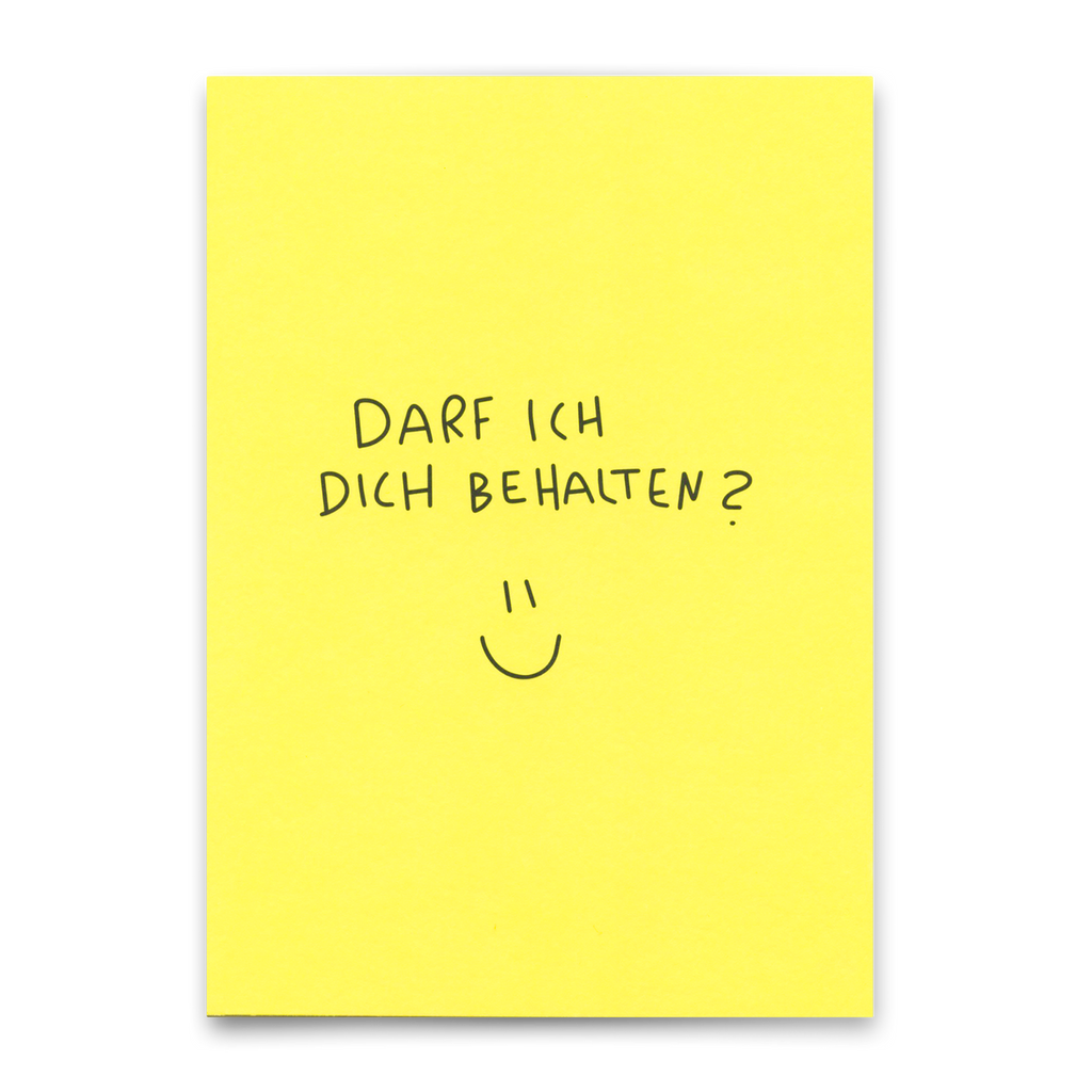 Deli Cards Postkarte "Darf ich dich behalten?" | Besondere Karte für Verliebte