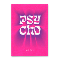 Deli Cards Postkarte "Psycho but cute" | Lustige Karte für Verliebte