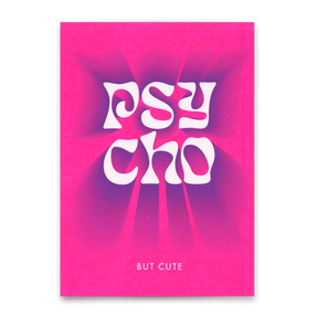 Deli Cards Postkarte "Psycho but cute" | Lustige Karte für Verliebte