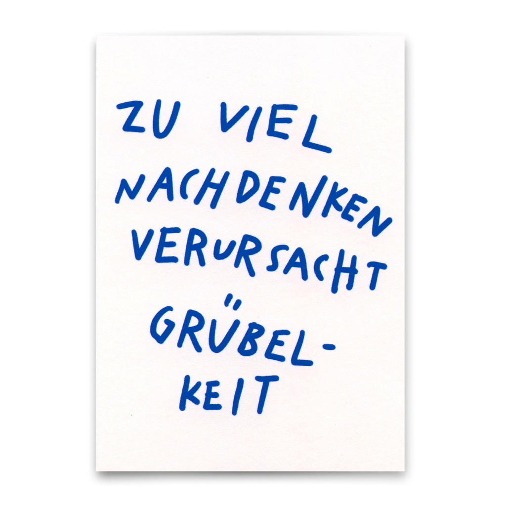 Deli Cards Postkarte "Nachdenken verursacht Grübelkeit" | Lustige Karte mit Spruch