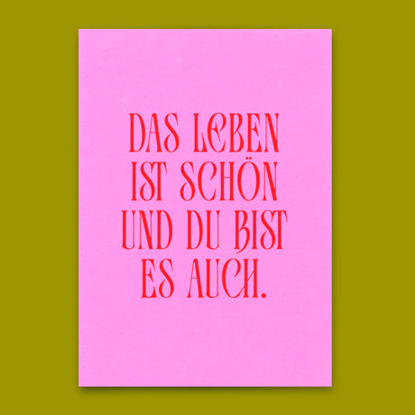 Deli Cards Postkarte "Das Leben ist schön" | Besondere Karte für jeden Anlass