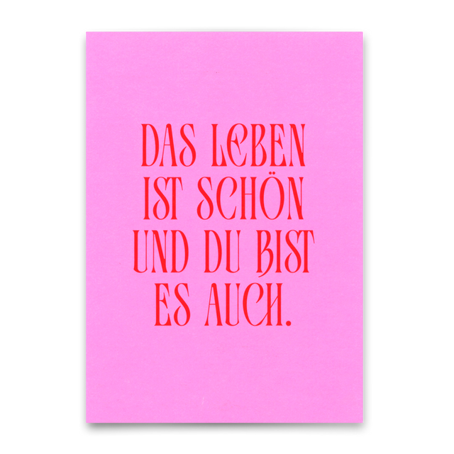 Deli Cards Postkarte "Das Leben ist schön" | Besondere Karte für jeden Anlass