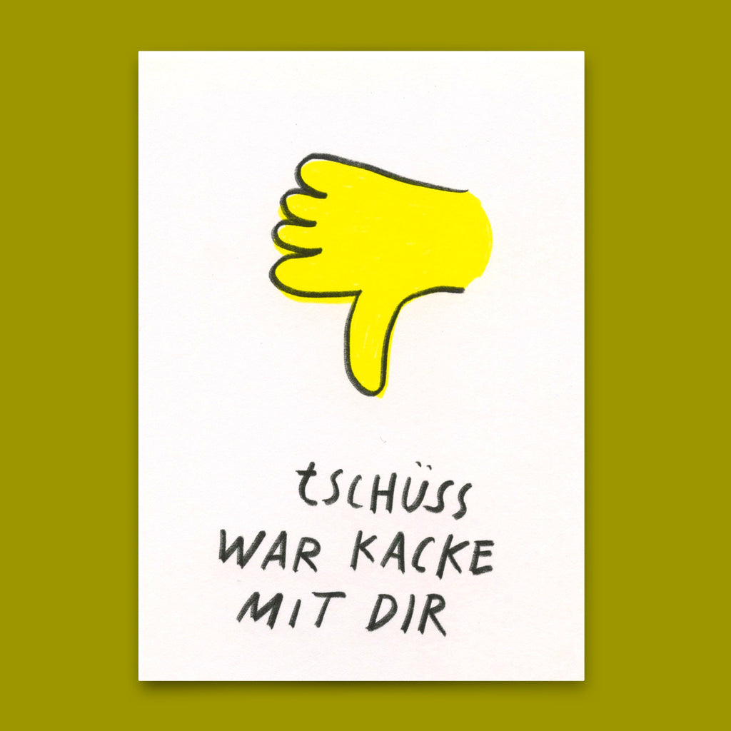 Deli Cards Postkarte "War Kacke mit dir" | Lustige Karte zum Abschied