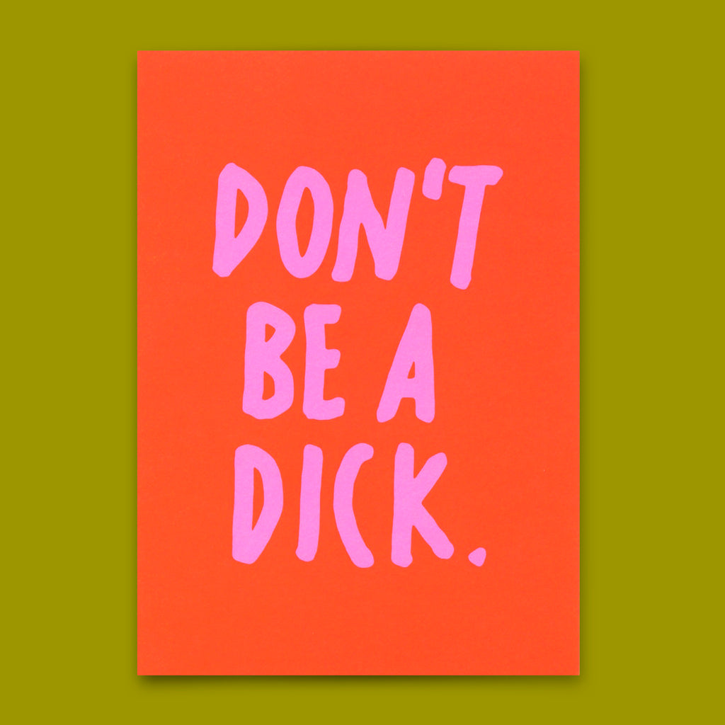 Deli Cards Postkarte "Don`t be a dick" | Lustige Karte mit Spruch