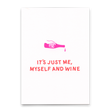 Deli Cards Postkarte "Me, myself and wine" | Lustige Karte mit Spruch für jeden Anlass